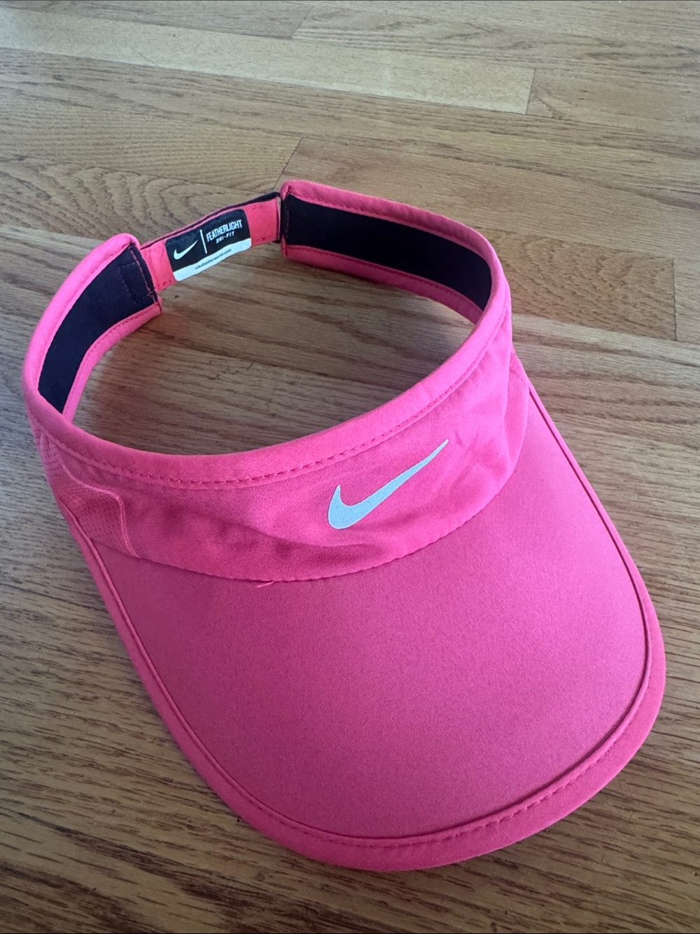Nike Pink/Coral Performance Visor with Silver Swoosh Velcro adjustable